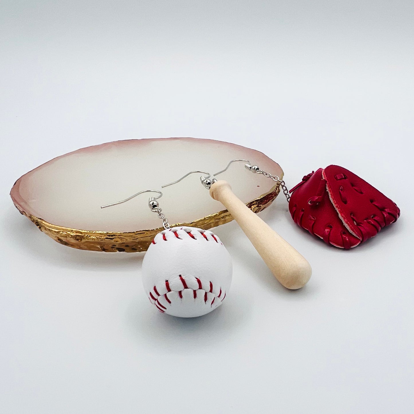 bat, ball & mitt - burgundy
