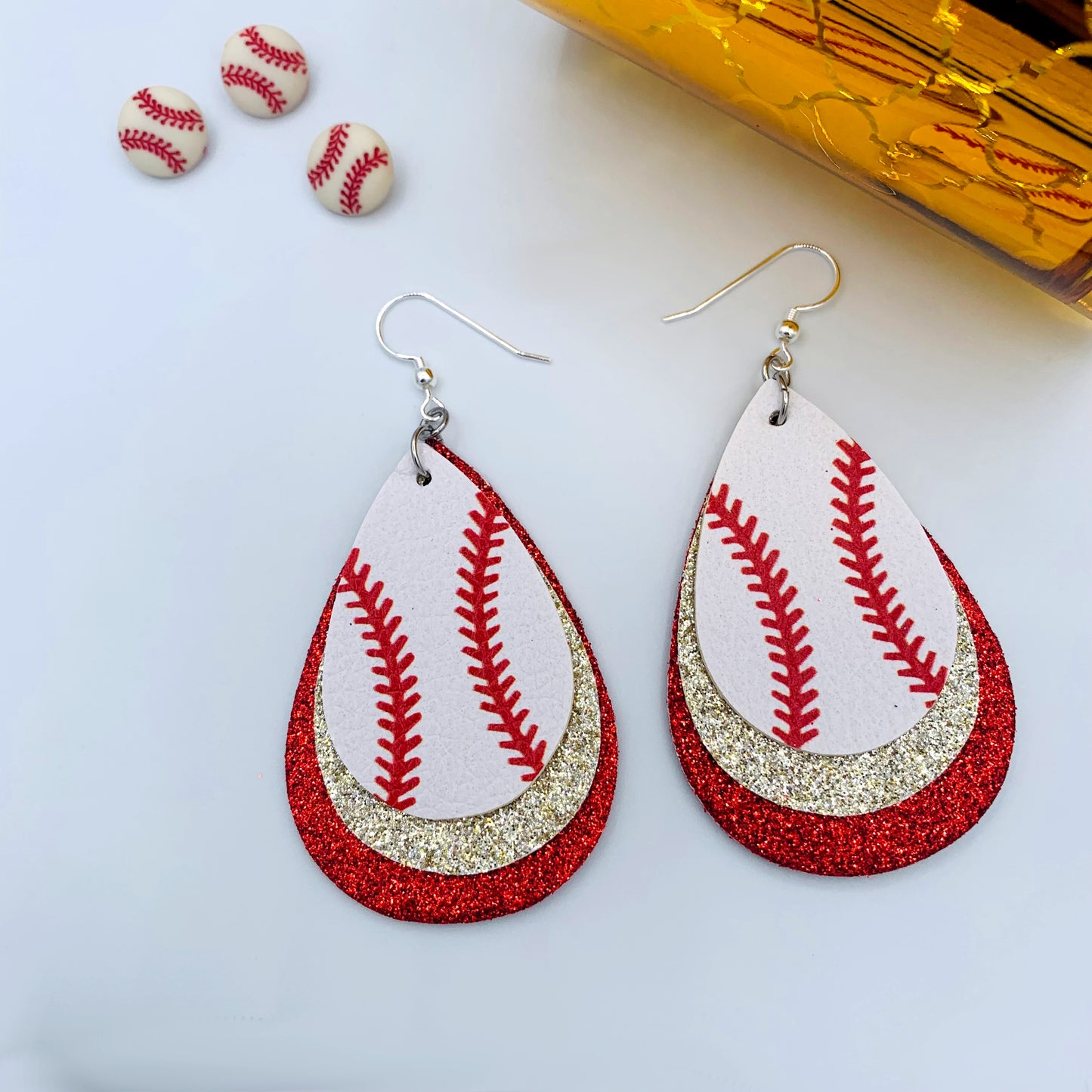 crimson red & silver