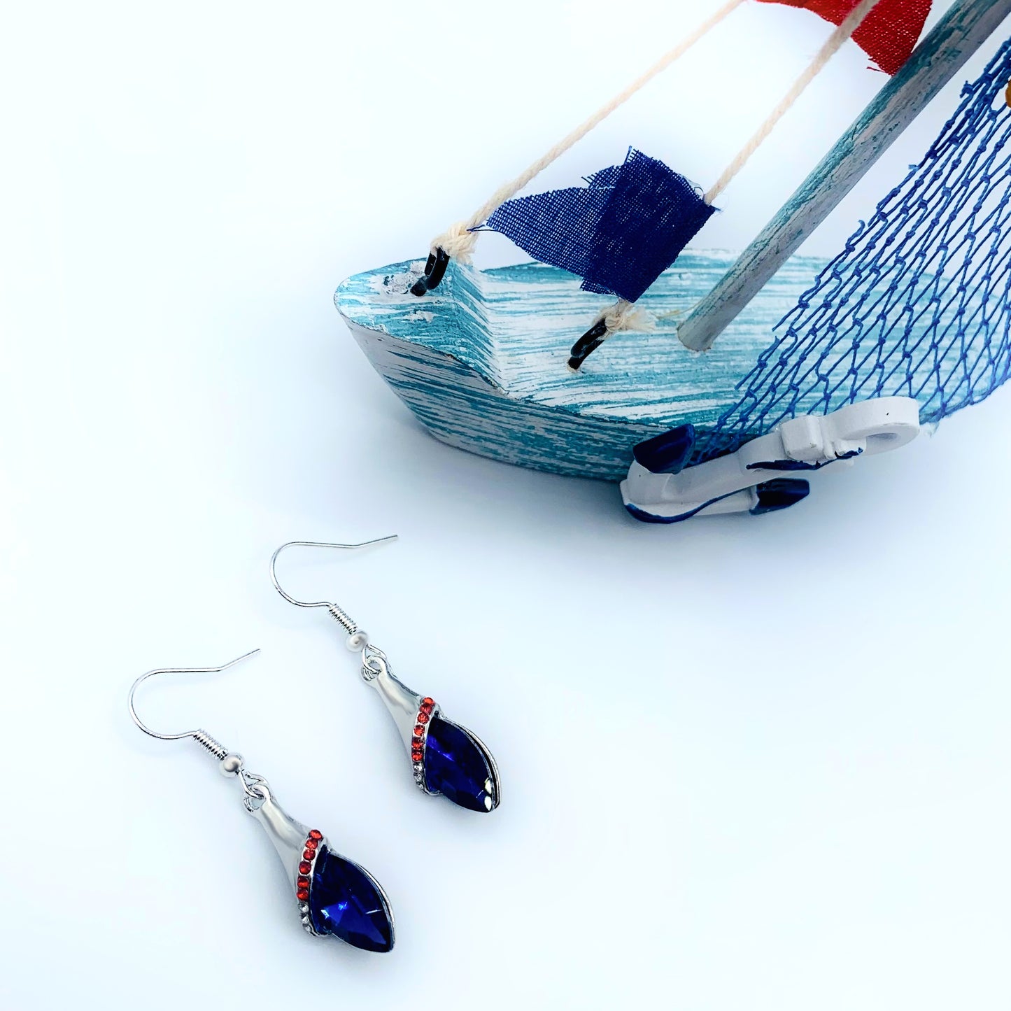 blue drop earrings