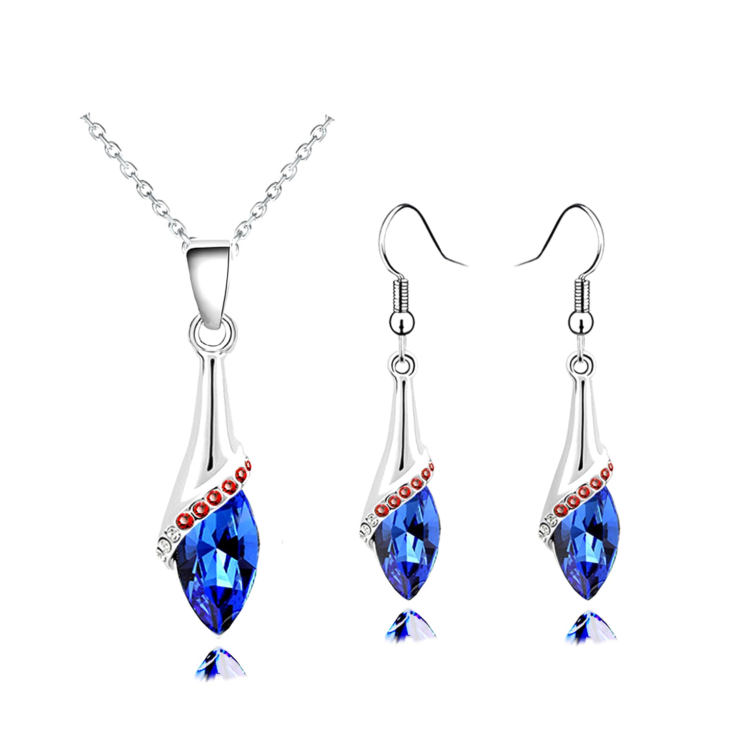 blue drop jewelry set