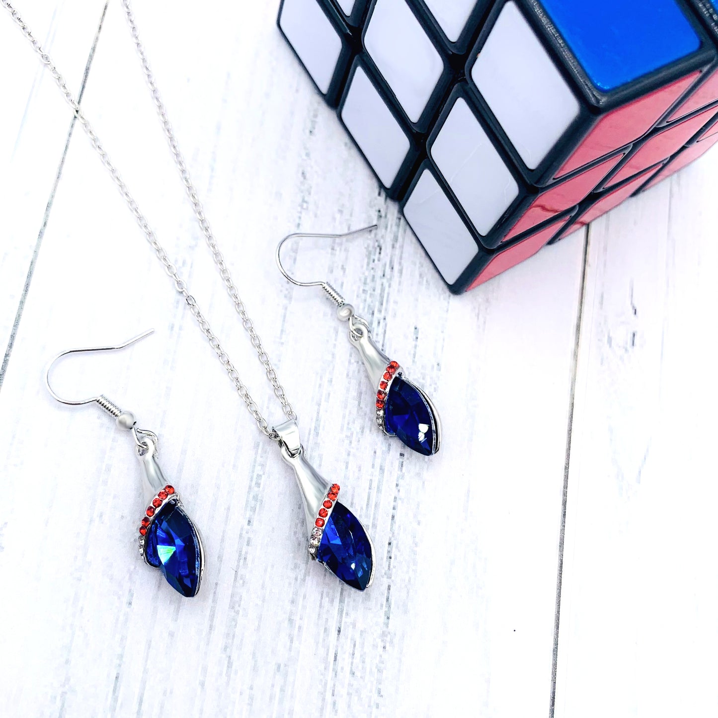 blue drop jewelry set