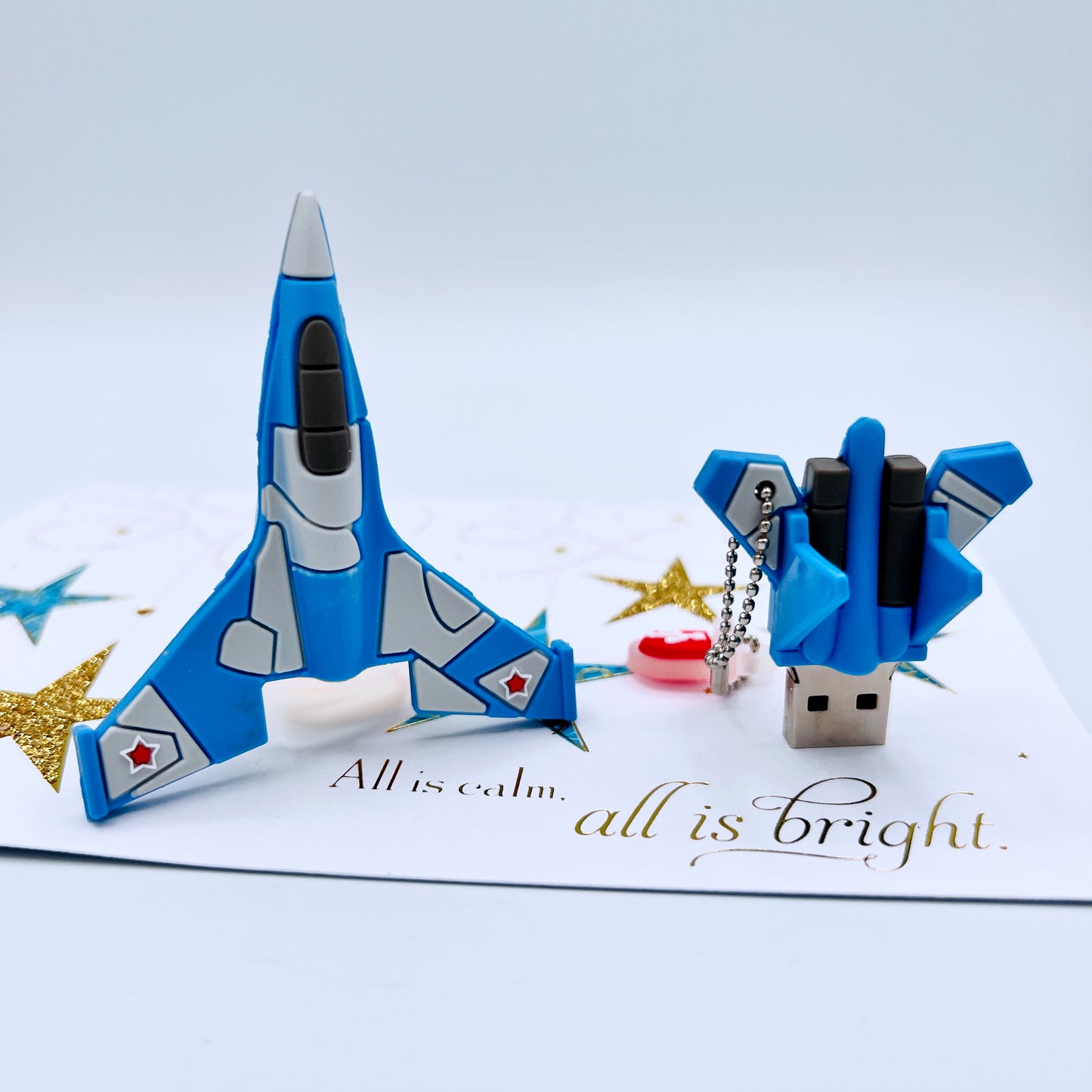 blue fighter plane