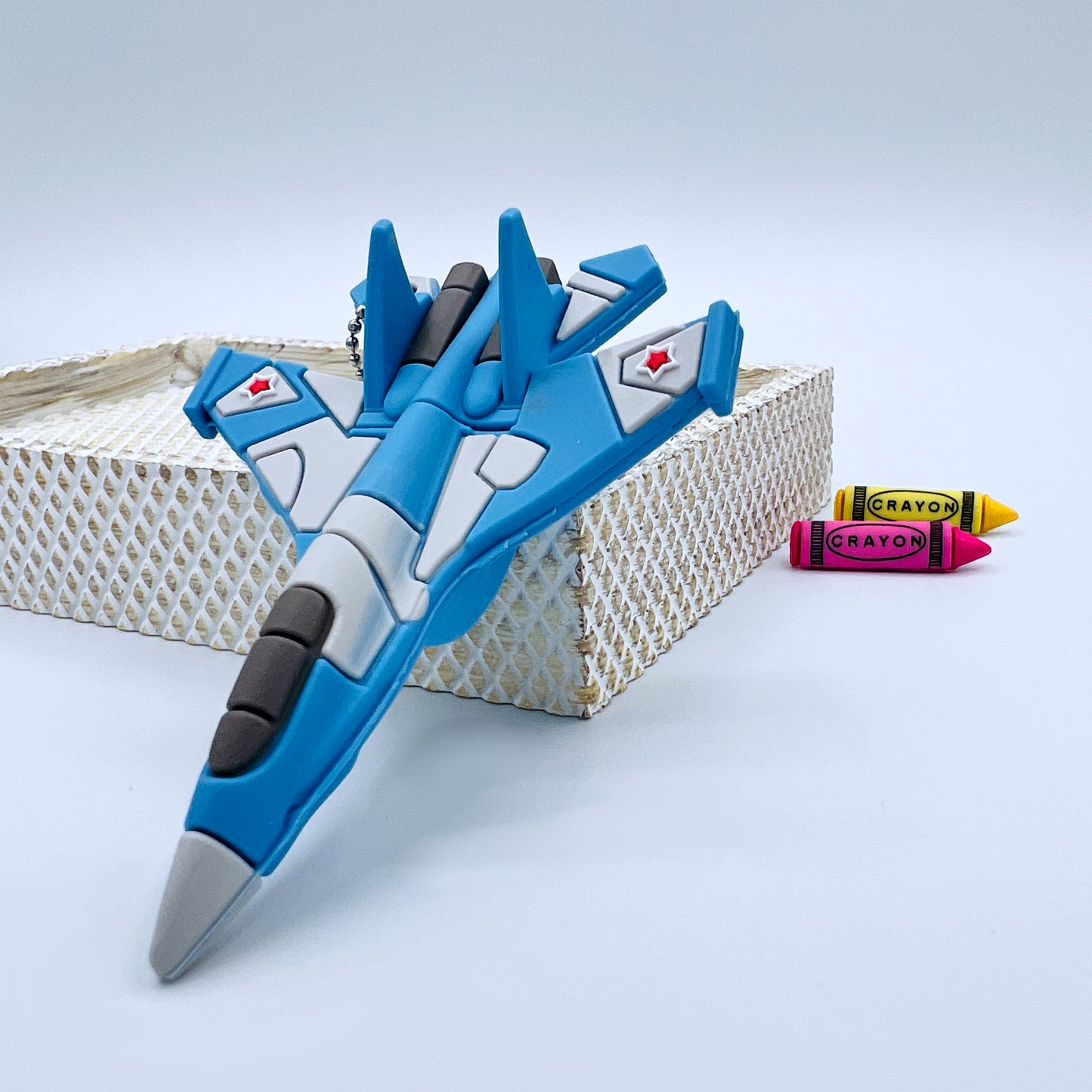 blue fighter plane