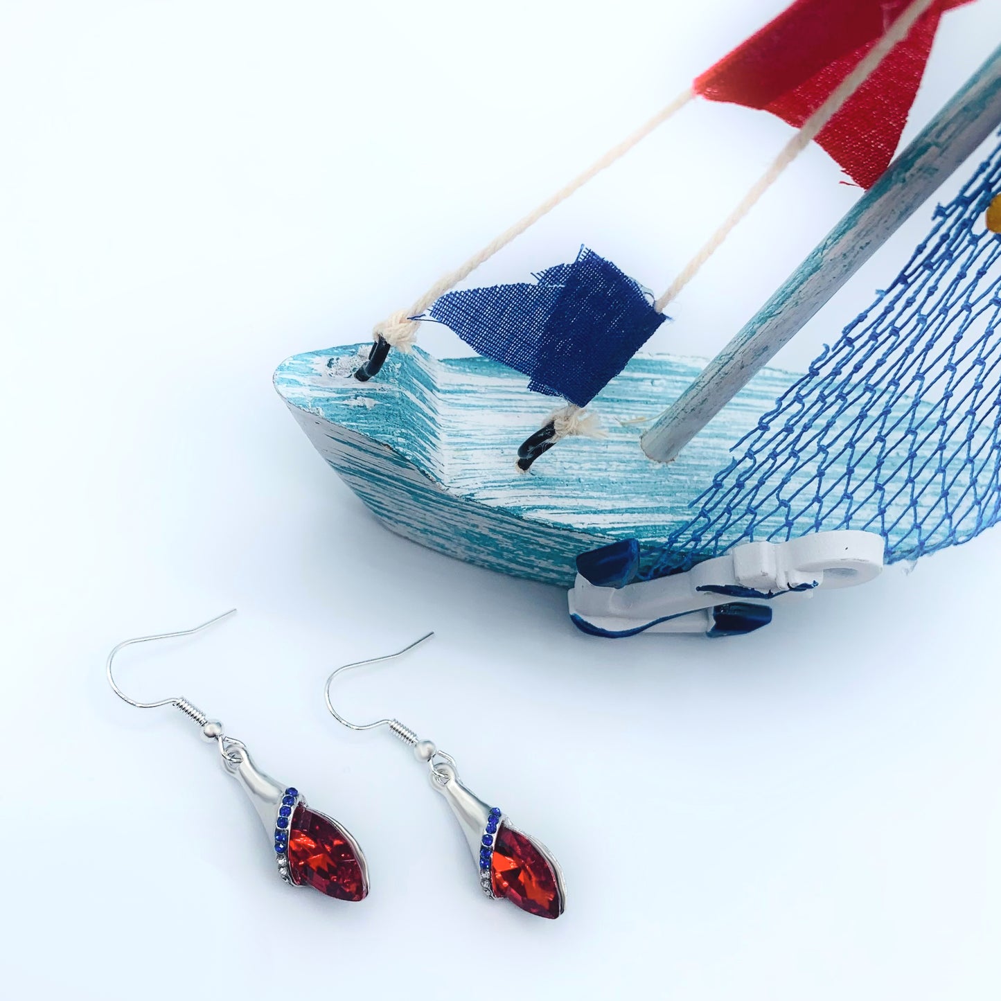 red drop earrings