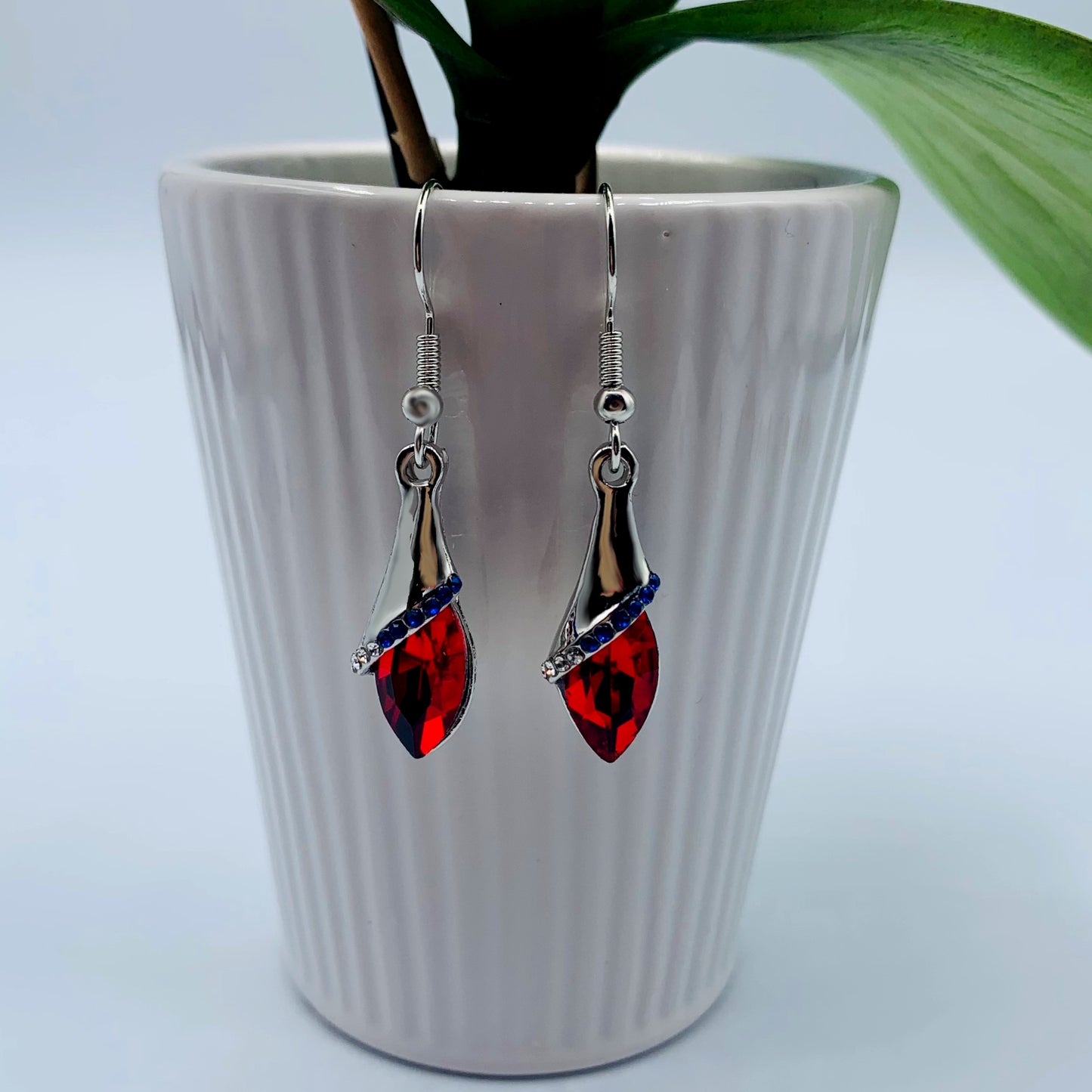 red drop earrings