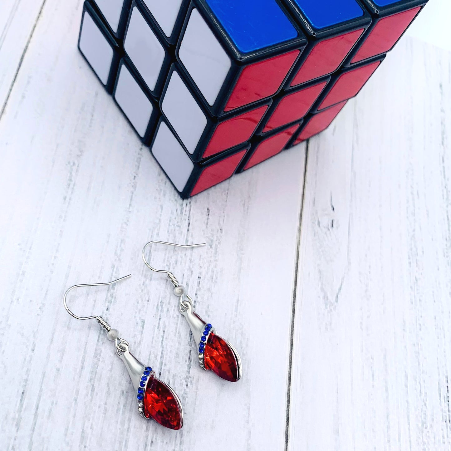 red drop earrings
