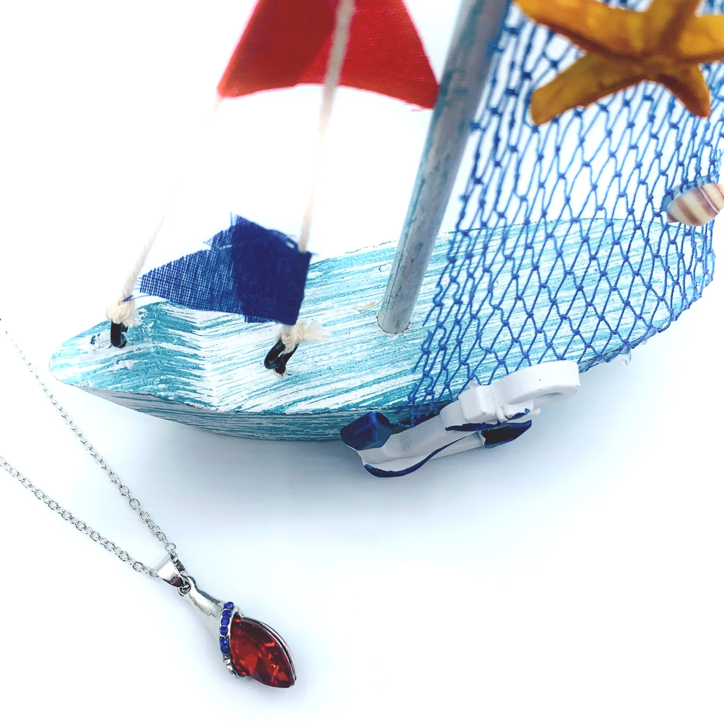 red drop necklace