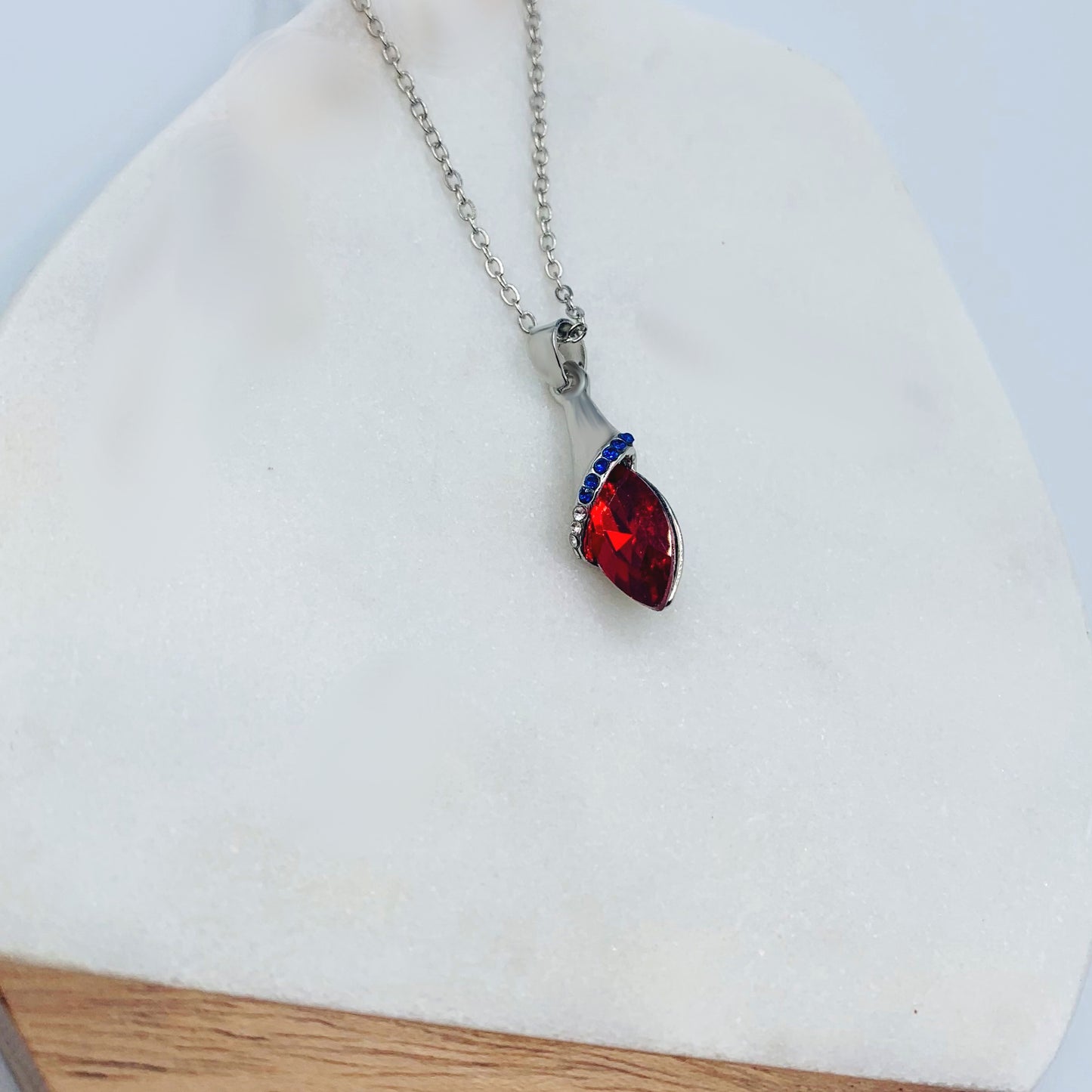 red drop necklace