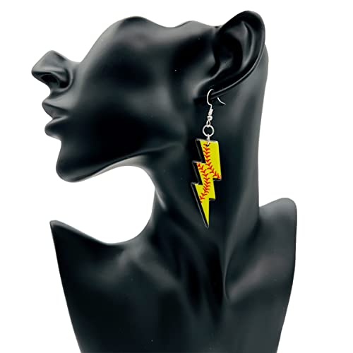 Softball Earrings for Women - Basketball Earrings for Mom - Baseball Earrings for Girls - Football Earrings for Girls - Volleyball Earrings for Girls - Softball Gifts for Girls - Football Mom Earrings - Sports Earrings - Acrylic Earrings for Women - Doubl