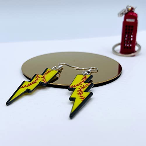 Softball Earrings for Women - Basketball Earrings for Mom - Baseball Earrings for Girls - Football Earrings for Girls - Volleyball Earrings for Girls - Softball Gifts for Girls - Football Mom Earrings - Sports Earrings - Acrylic Earrings for Women - Doubl