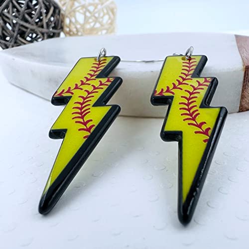 Softball Earrings for Women - Basketball Earrings for Mom - Baseball Earrings for Girls - Football Earrings for Girls - Volleyball Earrings for Girls - Softball Gifts for Girls - Football Mom Earrings - Sports Earrings - Acrylic Earrings for Women - Doubl