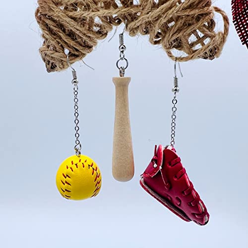 bat, ball & mitt - burgundy