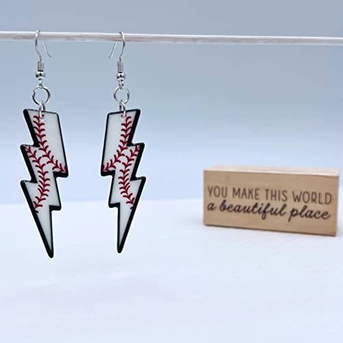 Softball Earrings for Women - Basketball Earrings for Mom - Baseball Earrings for Girls - Football Earrings for Girls - Volleyball Earrings for Girls - Softball Gifts for Girls - Football Mom Earrings - Sports Earrings - Acrylic Earrings for Women - Doubl