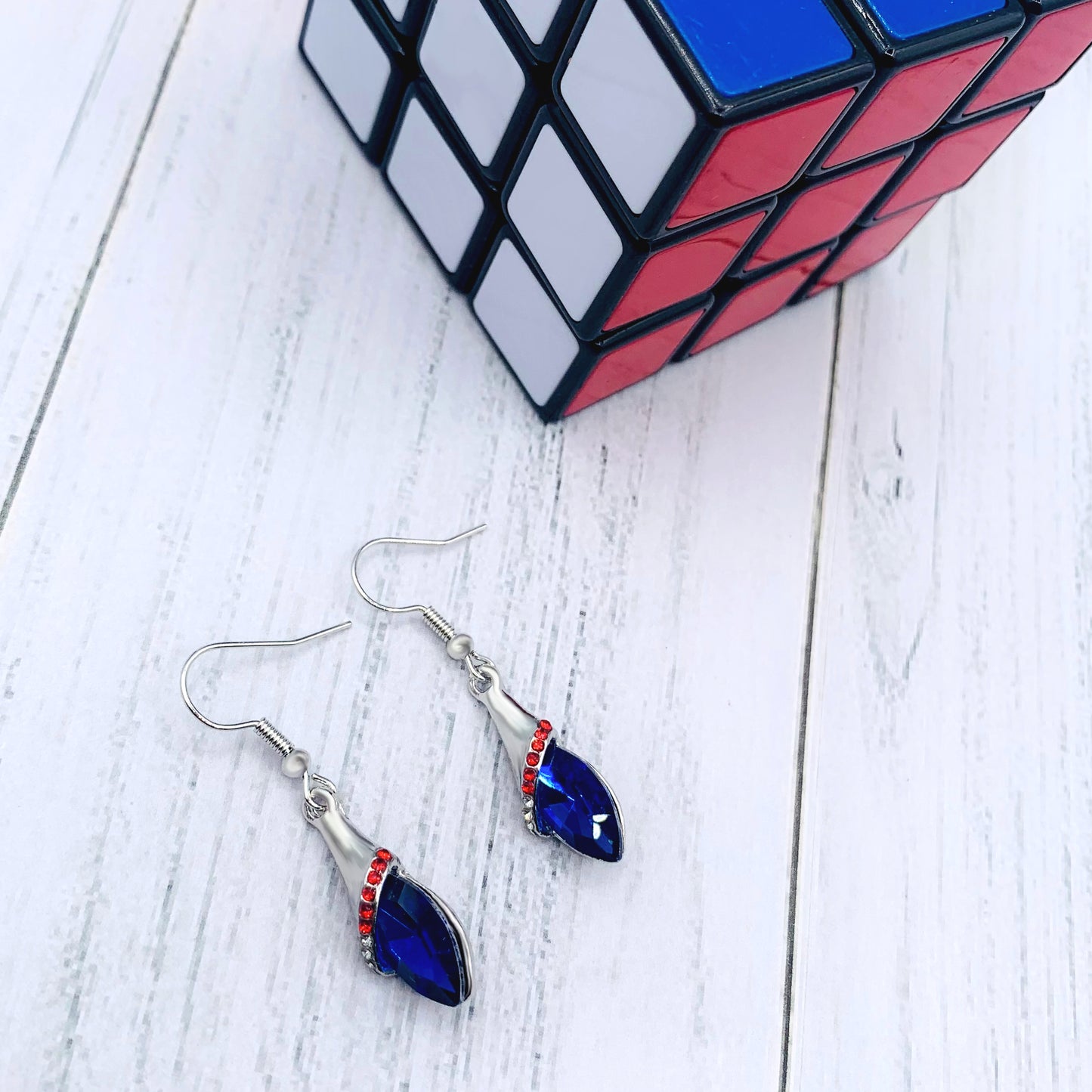 blue drop earrings