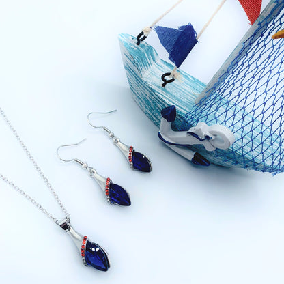 blue drop jewelry set