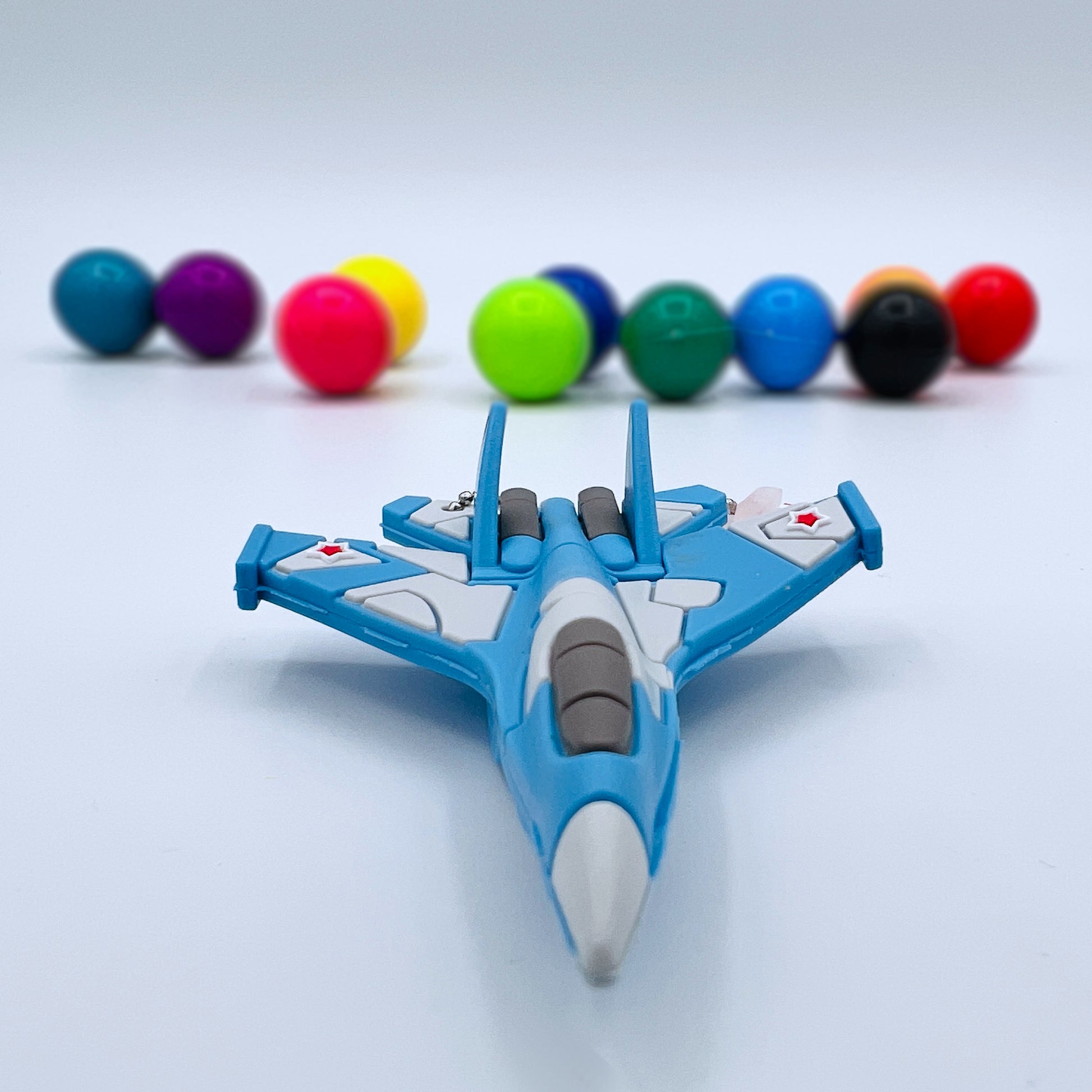 blue fighter plane