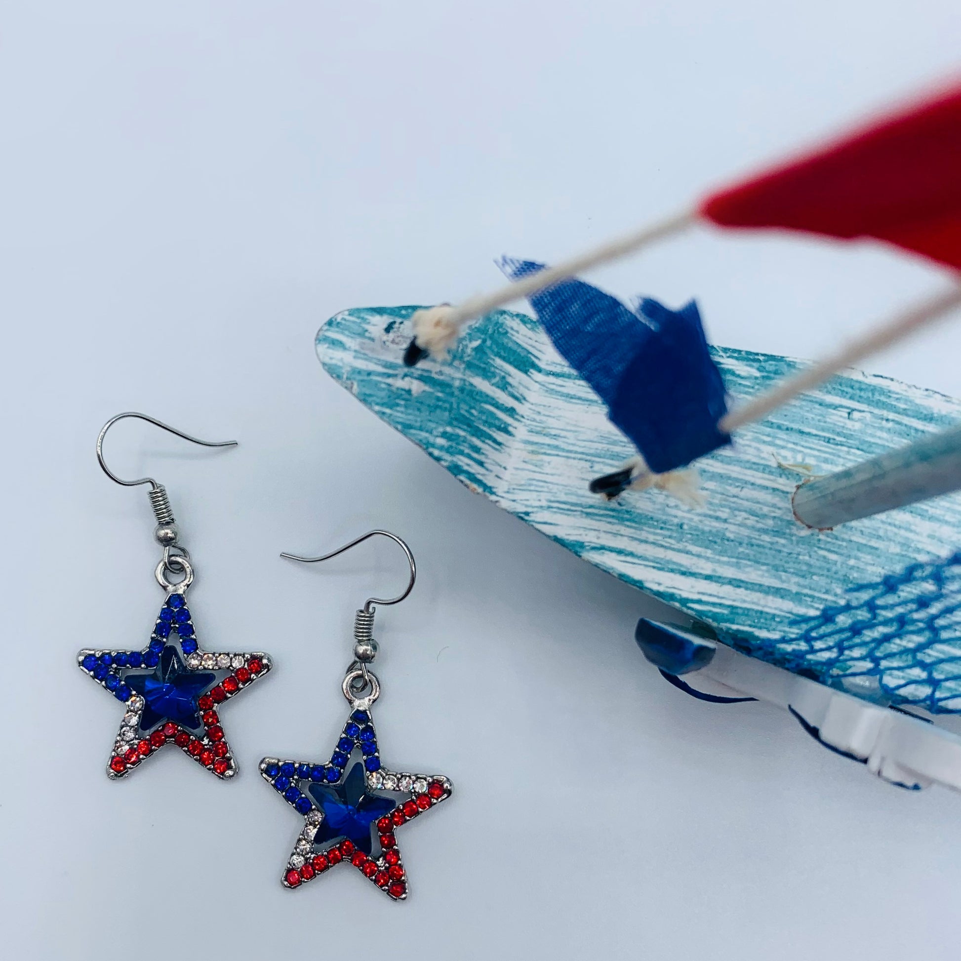 blue star earrings