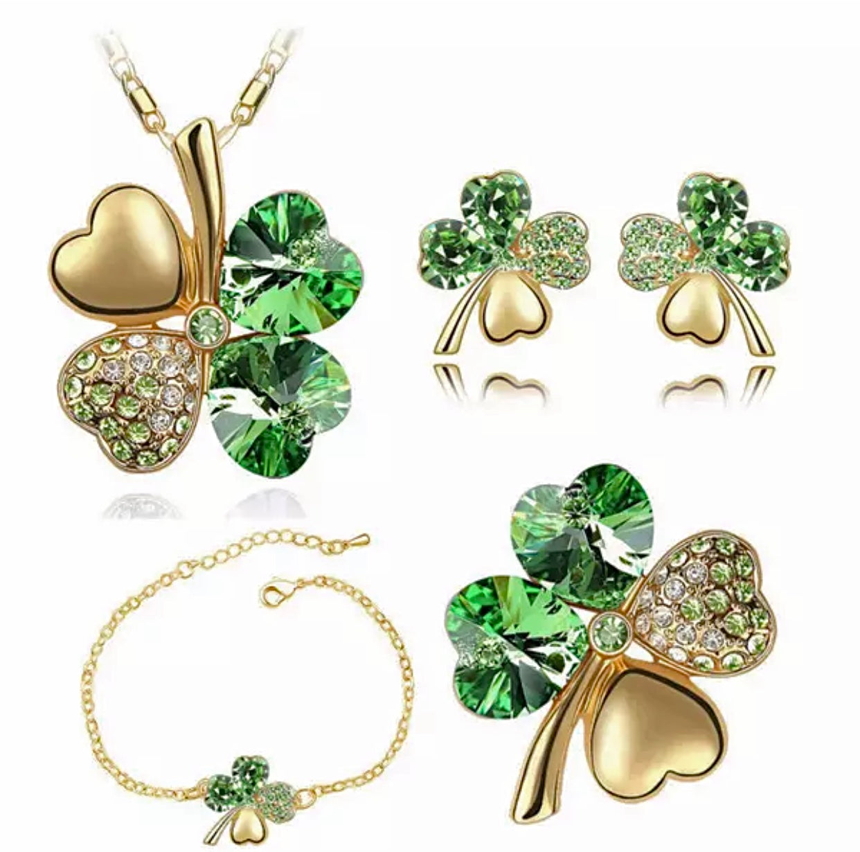 gold earrings necklace bracelet brooch