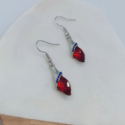 red drop earrings