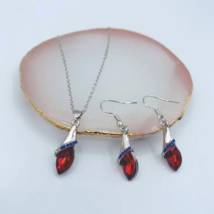 red drop jewelry set