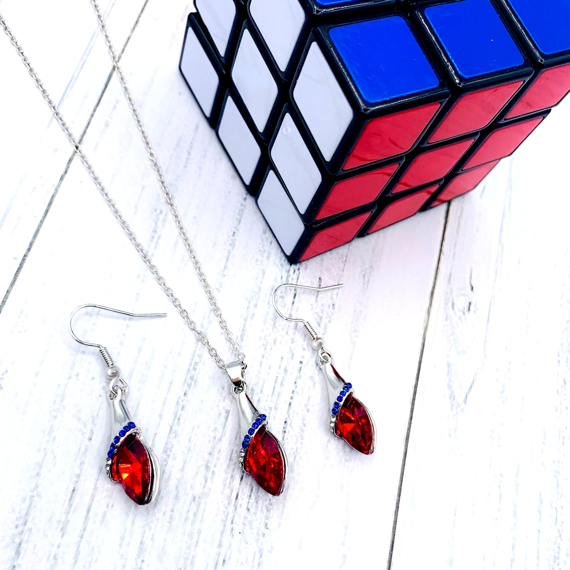 red drop jewelry set