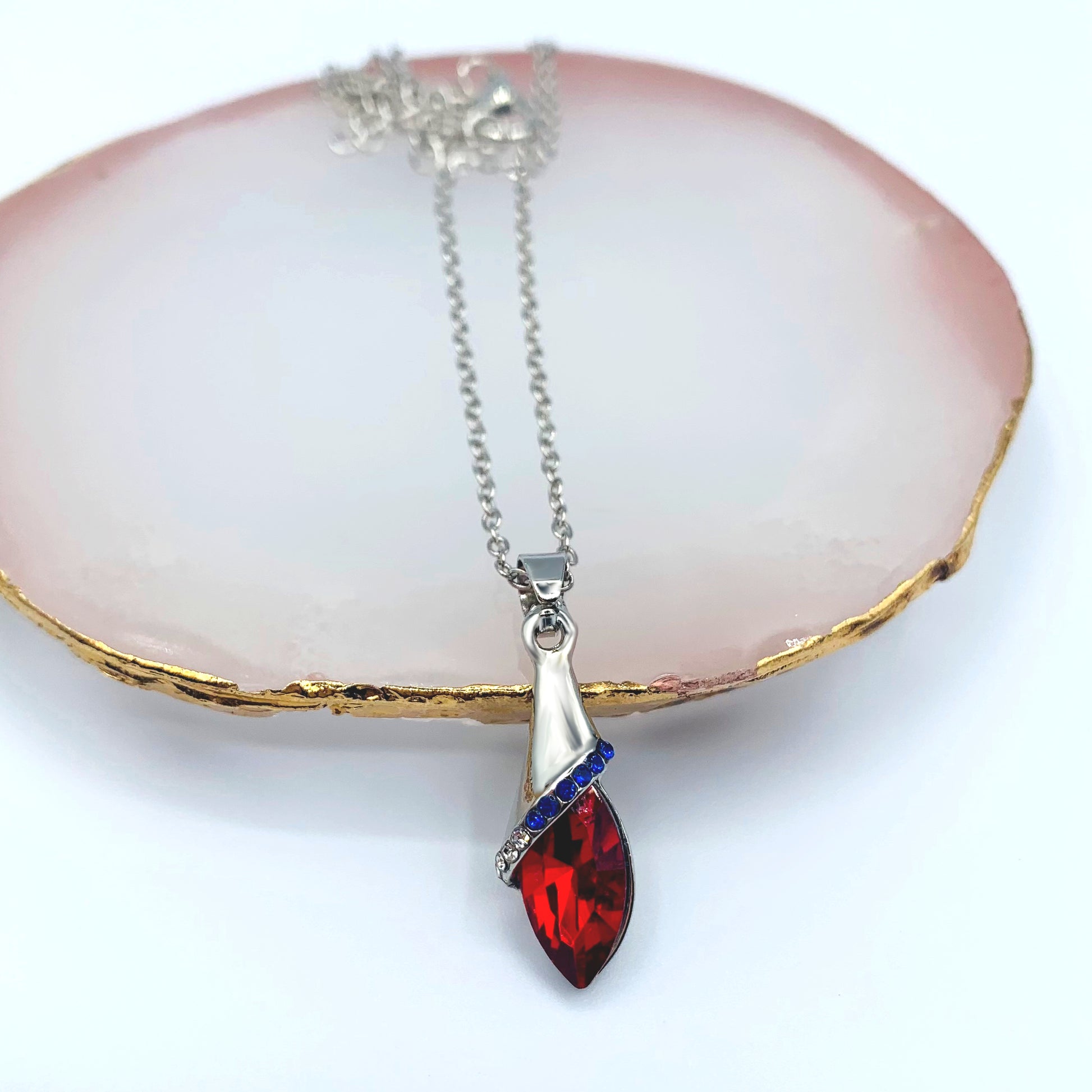 red drop necklace