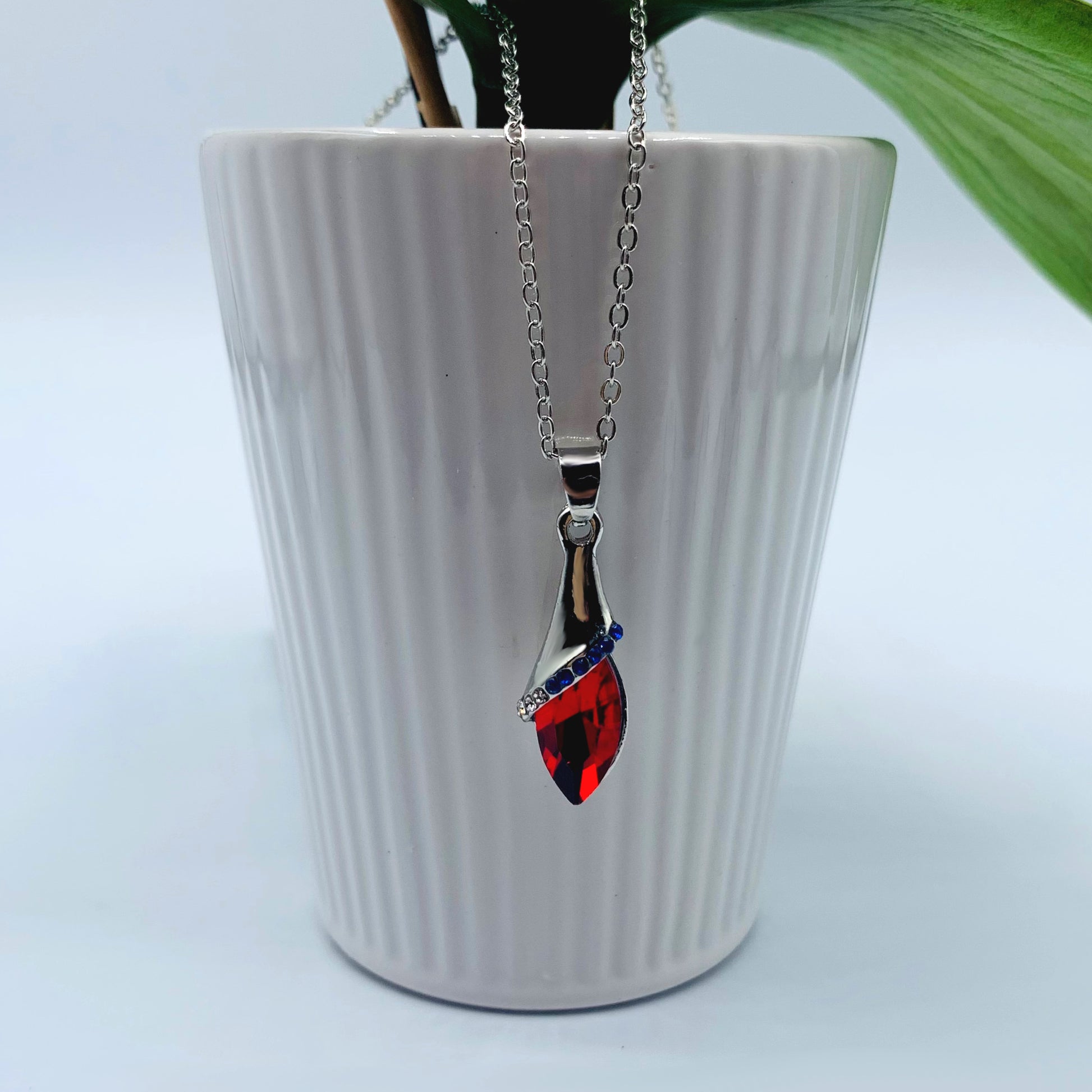 red drop necklace