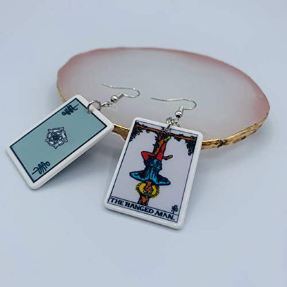 Tarot Jewelry for Women - Rider Waite Tarot Earrings - Zodiac Earrings - Tarot Card Danglers for Women - Tarot Gifts for Women - Zodiac Birthday Gifts - Major Arcana Cards