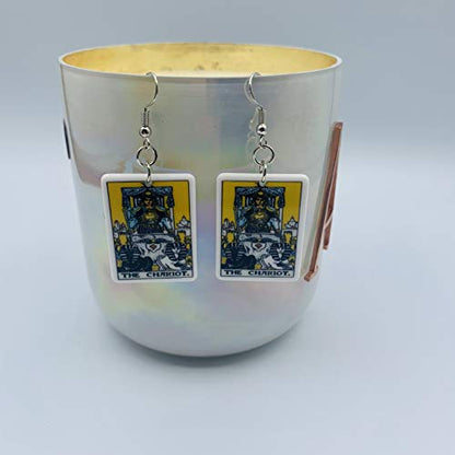 Tarot Jewelry for Women - Rider Waite Tarot Earrings - Zodiac Earrings - Tarot Card Danglers for Women - Tarot Gifts for Women - Zodiac Birthday Gifts - Major Arcana Cards