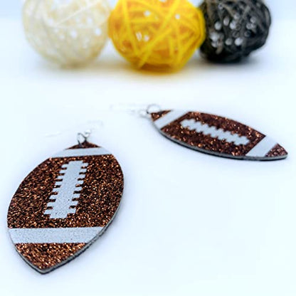 Basketball Earrings for Women - Softball Gifts for Girls - Football Mom Earrings - Baseball Earrings - Sports Earrings - Faux Leather Earrings - Glitter Earrings for Girls