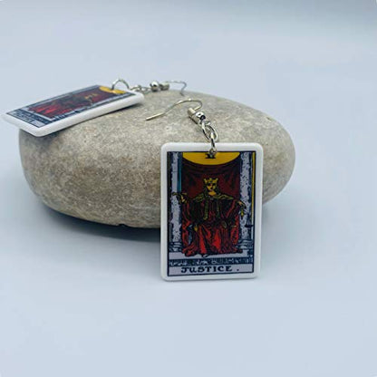 Tarot Jewelry for Women - Rider Waite Tarot Earrings - Zodiac Earrings - Tarot Card Danglers for Women - Tarot Gifts for Women - Zodiac Birthday Gifts - Major Arcana Cards