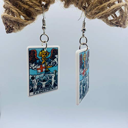 Tarot Jewelry for Women - Rider Waite Tarot Earrings - Zodiac Earrings - Tarot Card Danglers for Women - Tarot Gifts for Women - Zodiac Birthday Gifts - Major Arcana Cards