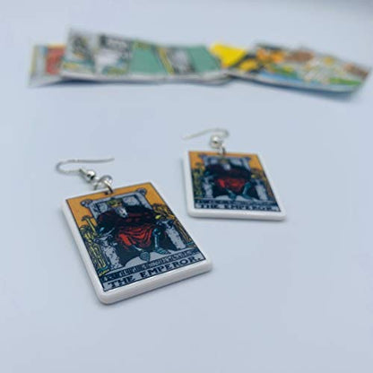 Tarot Jewelry for Women - Rider Waite Tarot Earrings - Zodiac Earrings - Tarot Card Danglers for Women - Tarot Gifts for Women - Zodiac Birthday Gifts - Major Arcana Cards