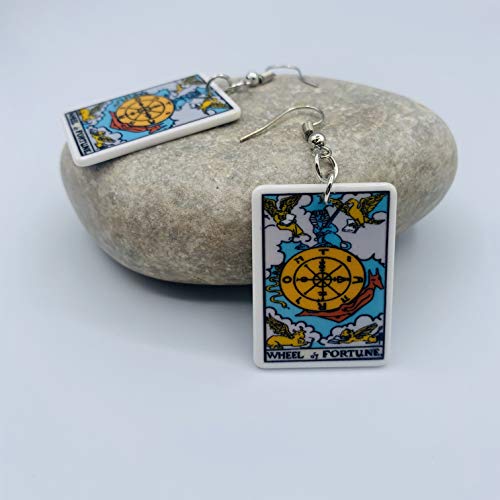 Tarot Jewelry for Women - Rider Waite Tarot Earrings - Zodiac Earrings - Tarot Card Danglers for Women - Tarot Gifts for Women - Zodiac Birthday Gifts - Major Arcana Cards