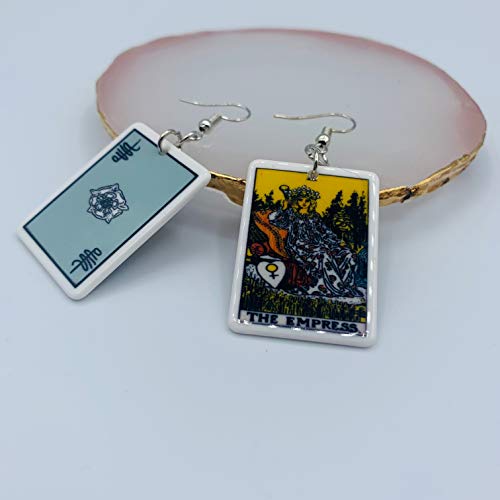 Tarot Jewelry for Women - Rider Waite Tarot Earrings - Zodiac Earrings - Tarot Card Danglers for Women - Tarot Gifts for Women - Zodiac Birthday Gifts - Major Arcana Cards