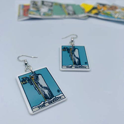 Tarot Jewelry for Women - Rider Waite Tarot Earrings - Zodiac Earrings - Tarot Card Danglers for Women - Tarot Gifts for Women - Zodiac Birthday Gifts - Major Arcana Cards