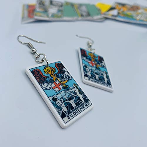 Tarot Jewelry for Women - Rider Waite Tarot Earrings - Zodiac Earrings - Tarot Card Danglers for Women - Tarot Gifts for Women - Zodiac Birthday Gifts - Major Arcana Cards