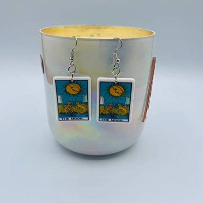 Tarot Jewelry for Women - Rider Waite Tarot Earrings - Zodiac Earrings - Tarot Card Danglers for Women - Tarot Gifts for Women - Zodiac Birthday Gifts - Major Arcana Cards