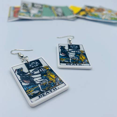 Tarot Jewelry for Women - Rider Waite Tarot Earrings - Zodiac Earrings - Tarot Card Danglers for Women - Tarot Gifts for Women - Zodiac Birthday Gifts - Major Arcana Cards