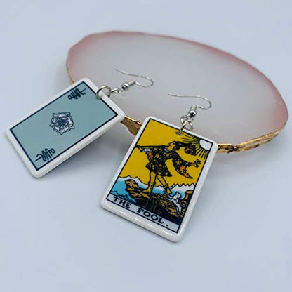 Tarot Jewelry for Women - Rider Waite Tarot Earrings - Zodiac Earrings - Tarot Card Danglers for Women - Tarot Gifts for Women - Zodiac Birthday Gifts - Major Arcana Cards