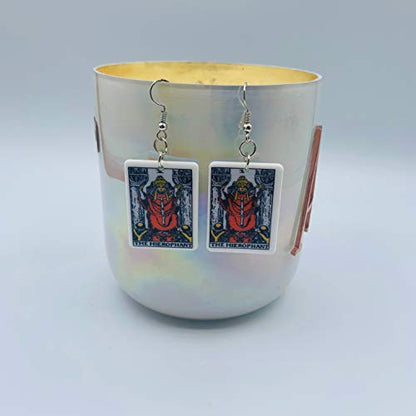 Tarot Jewelry for Women - Rider Waite Tarot Earrings - Zodiac Earrings - Tarot Card Danglers for Women - Tarot Gifts for Women - Zodiac Birthday Gifts - Major Arcana Cards