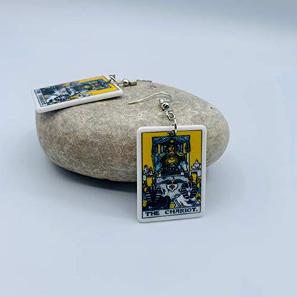 Tarot Jewelry for Women - Rider Waite Tarot Earrings - Zodiac Earrings - Tarot Card Danglers for Women - Tarot Gifts for Women - Zodiac Birthday Gifts - Major Arcana Cards