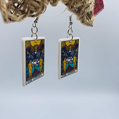 Tarot Jewelry for Women - Rider Waite Tarot Earrings - Zodiac Earrings - Tarot Card Danglers for Women - Tarot Gifts for Women - Zodiac Birthday Gifts - Major Arcana Cards