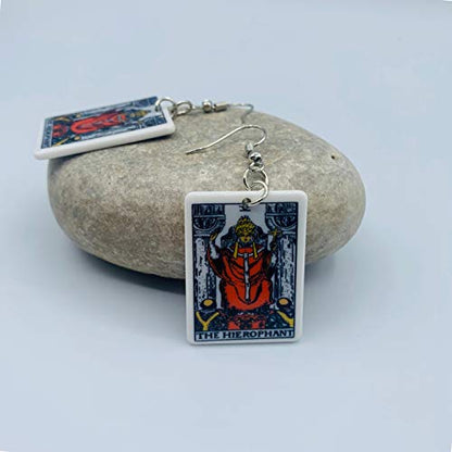 Tarot Jewelry for Women - Rider Waite Tarot Earrings - Zodiac Earrings - Tarot Card Danglers for Women - Tarot Gifts for Women - Zodiac Birthday Gifts - Major Arcana Cards