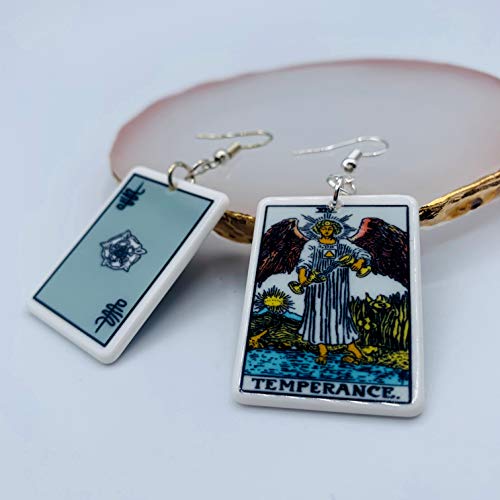 Tarot Jewelry for Women - Rider Waite Tarot Earrings - Zodiac Earrings - Tarot Card Danglers for Women - Tarot Gifts for Women - Zodiac Birthday Gifts - Major Arcana Cards