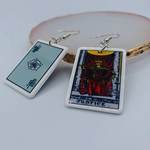 Tarot Jewelry for Women - Rider Waite Tarot Earrings - Zodiac Earrings - Tarot Card Danglers for Women - Tarot Gifts for Women - Zodiac Birthday Gifts - Major Arcana Cards