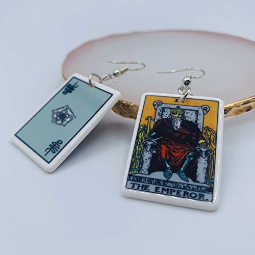 Tarot Jewelry for Women - Rider Waite Tarot Earrings - Zodiac Earrings - Tarot Card Danglers for Women - Tarot Gifts for Women - Zodiac Birthday Gifts - Major Arcana Cards