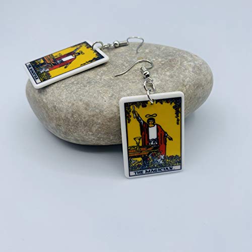 Tarot Jewelry for Women - Rider Waite Tarot Earrings - Zodiac Earrings - Tarot Card Danglers for Women - Tarot Gifts for Women - Zodiac Birthday Gifts - Major Arcana Cards