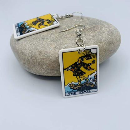 Tarot Jewelry for Women - Rider Waite Tarot Earrings - Zodiac Earrings - Tarot Card Danglers for Women - Tarot Gifts for Women - Zodiac Birthday Gifts - Major Arcana Cards