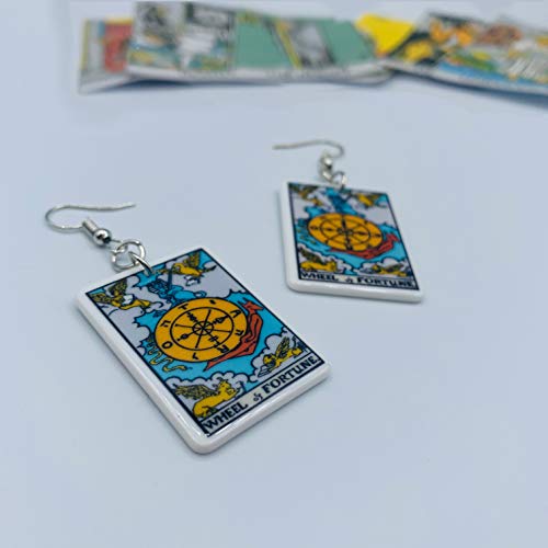 Tarot Jewelry for Women - Rider Waite Tarot Earrings - Zodiac Earrings - Tarot Card Danglers for Women - Tarot Gifts for Women - Zodiac Birthday Gifts - Major Arcana Cards